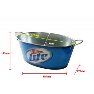 7.5L oval miller lite beer hot sale pail by iron