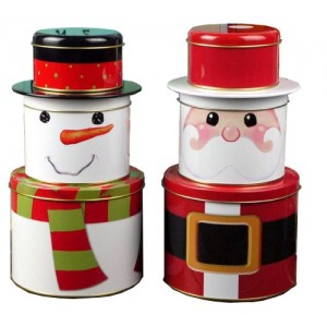 CH19-Santa Claus storage tins‏, Father Christmas packaging metal can